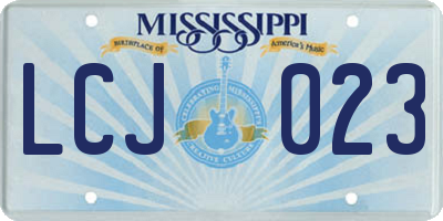 MS license plate LCJ023