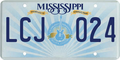 MS license plate LCJ024