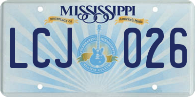 MS license plate LCJ026