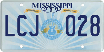 MS license plate LCJ028