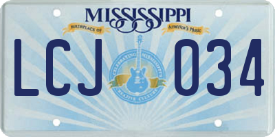 MS license plate LCJ034