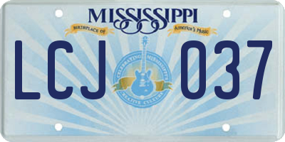 MS license plate LCJ037
