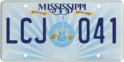 MS license plate LCJ041