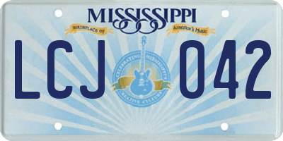 MS license plate LCJ042