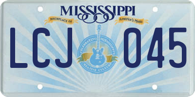 MS license plate LCJ045