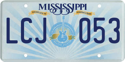 MS license plate LCJ053