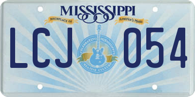 MS license plate LCJ054