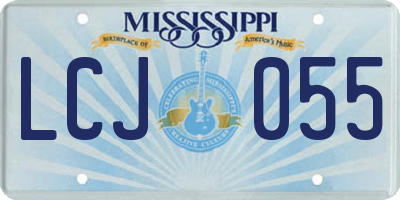 MS license plate LCJ055
