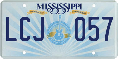 MS license plate LCJ057