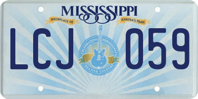 MS license plate LCJ059