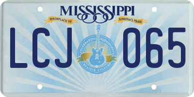 MS license plate LCJ065