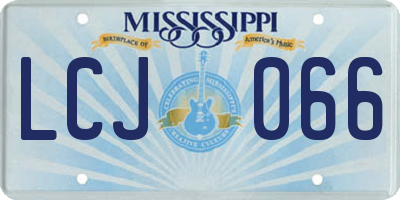 MS license plate LCJ066