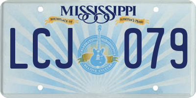 MS license plate LCJ079