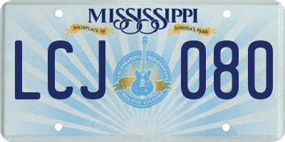 MS license plate LCJ080