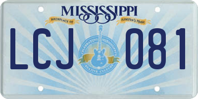 MS license plate LCJ081