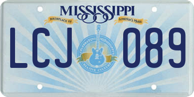 MS license plate LCJ089