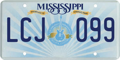 MS license plate LCJ099