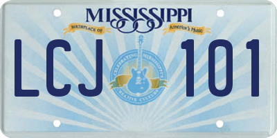 MS license plate LCJ101