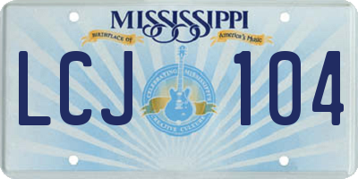 MS license plate LCJ104