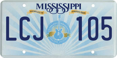 MS license plate LCJ105