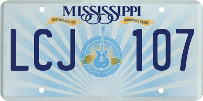 MS license plate LCJ107