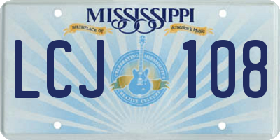 MS license plate LCJ108
