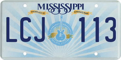 MS license plate LCJ113