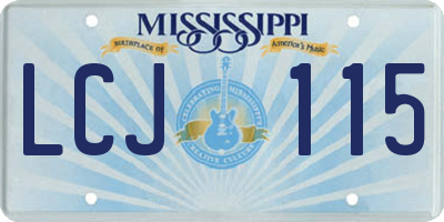 MS license plate LCJ115