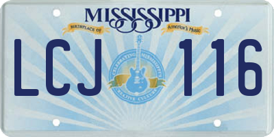 MS license plate LCJ116