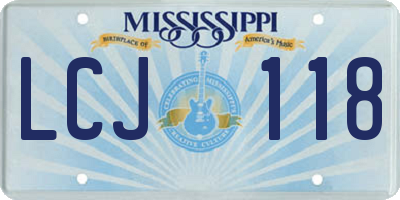 MS license plate LCJ118