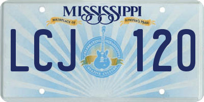 MS license plate LCJ120