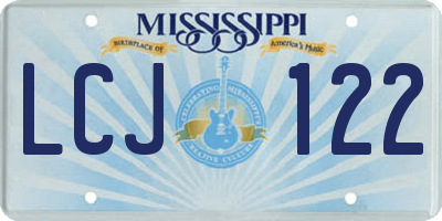 MS license plate LCJ122
