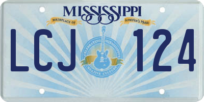 MS license plate LCJ124