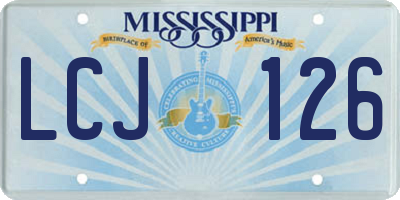 MS license plate LCJ126