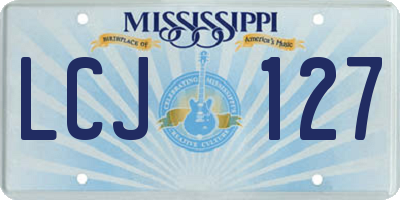 MS license plate LCJ127
