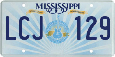 MS license plate LCJ129