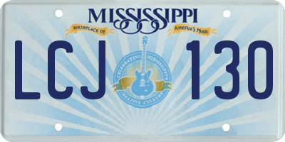 MS license plate LCJ130