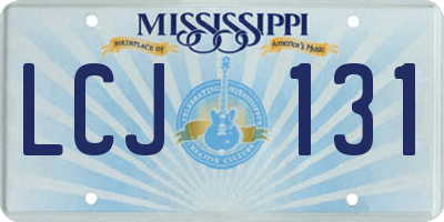 MS license plate LCJ131