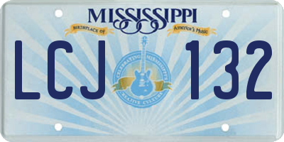 MS license plate LCJ132