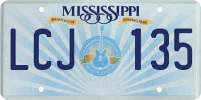 MS license plate LCJ135