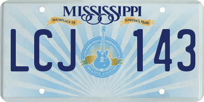 MS license plate LCJ143