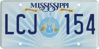 MS license plate LCJ154