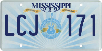 MS license plate LCJ171