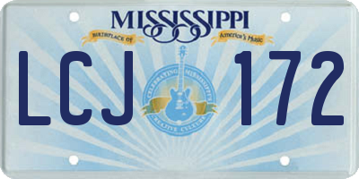 MS license plate LCJ172