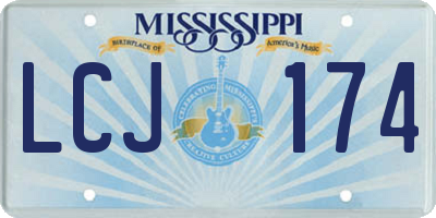 MS license plate LCJ174