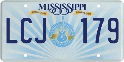 MS license plate LCJ179