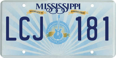 MS license plate LCJ181