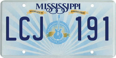 MS license plate LCJ191