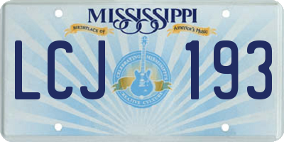 MS license plate LCJ193