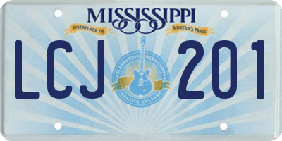 MS license plate LCJ201